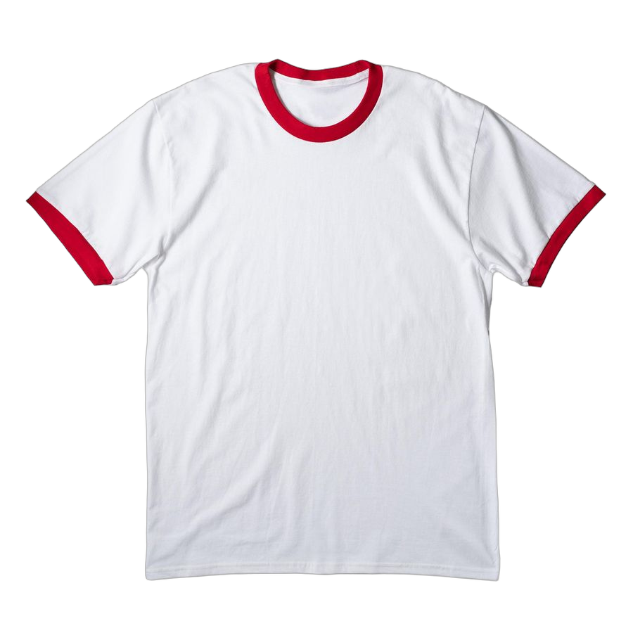 White/ Red Cotton Ringer Tee